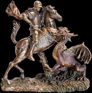 St. George bronze figur